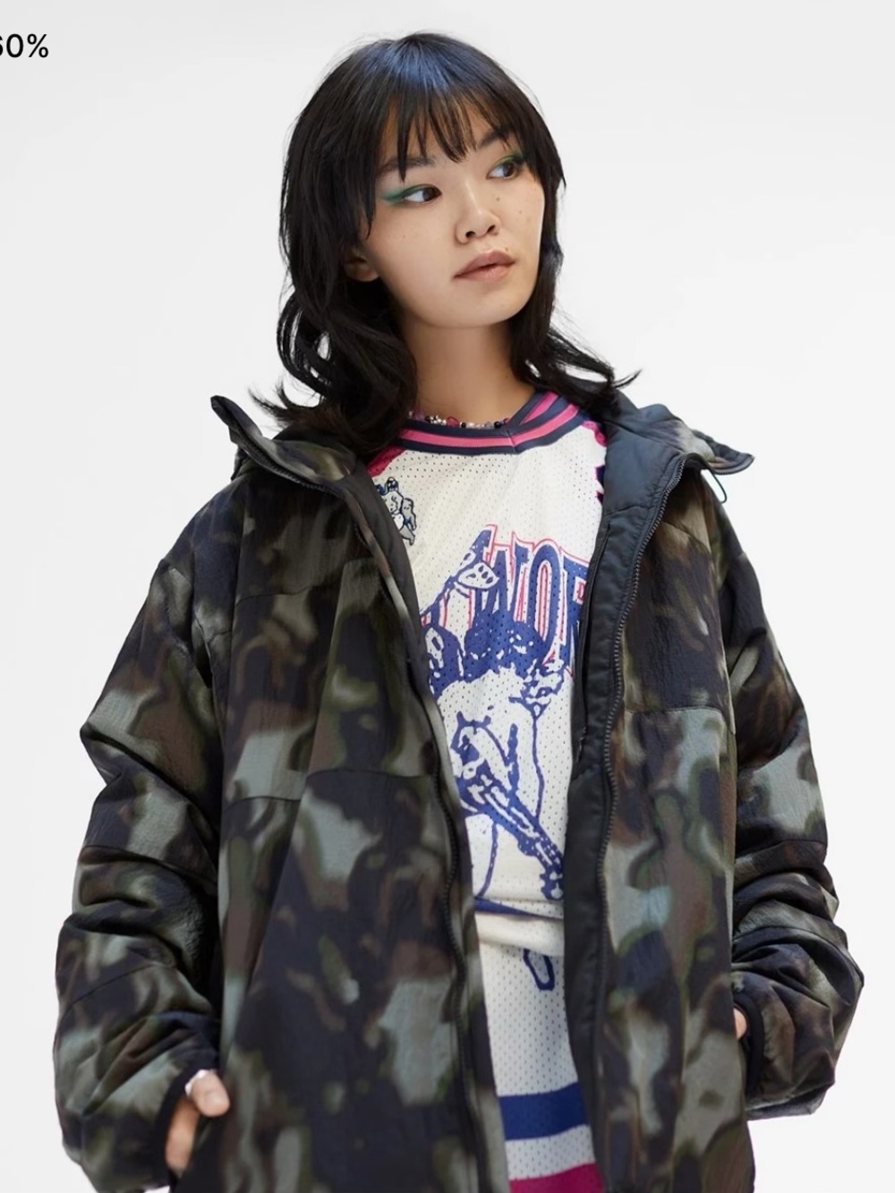 SNS Camouflage Puffer Jacket - Green Camo